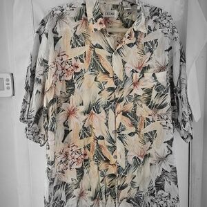 CEZAR Brand Men's Silk XL Floral Hawaiian Shirt